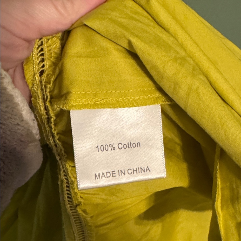 Anthropologie opt Colette smocked tiered Cotton Dress in Chartreuse Size S - Picture 6 of 8